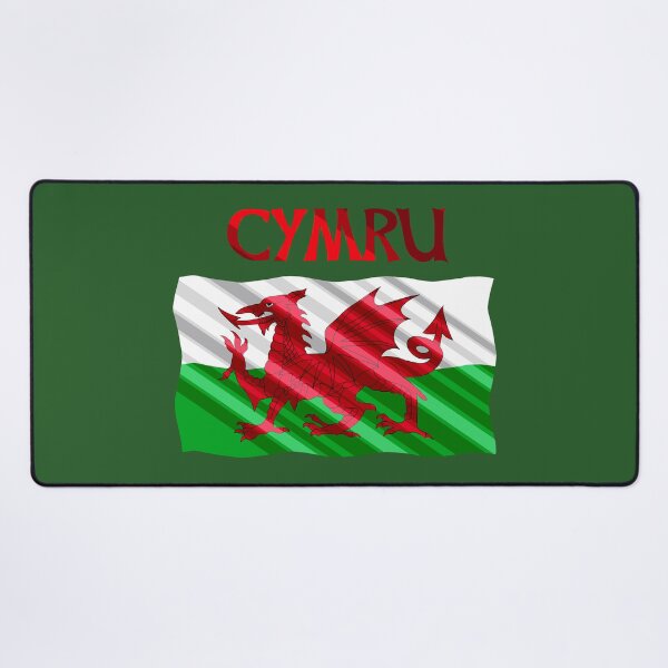 Item preview, CYMRU Wales flag patriotic Welsh dragon (y Ddraig Goch) designed and sold by SolidEarthArt.