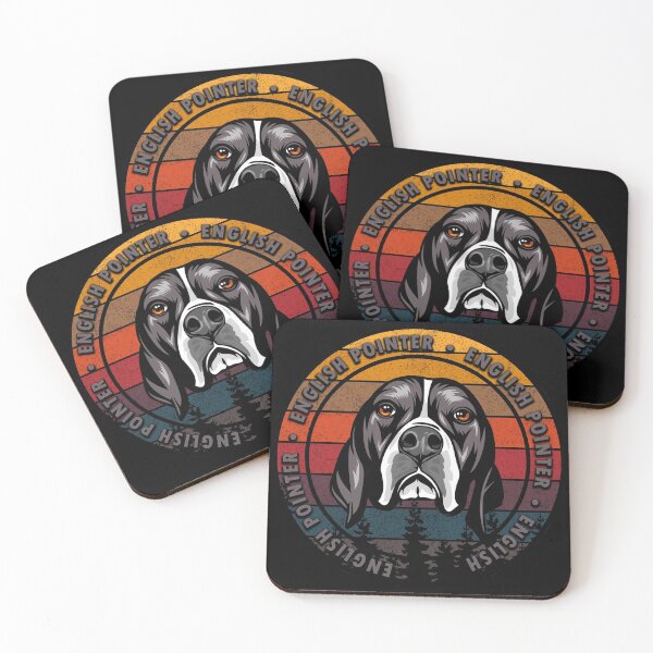 Item preview, English Pointer distressed sunset retro dog face design designed and sold by SamRVstore.