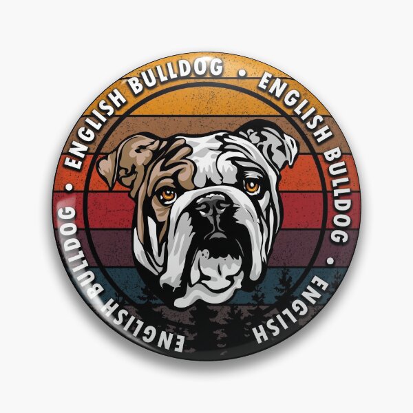 Item preview, English Bulldog distressed sunset retro dog face design designed and sold by SamRVstore.
