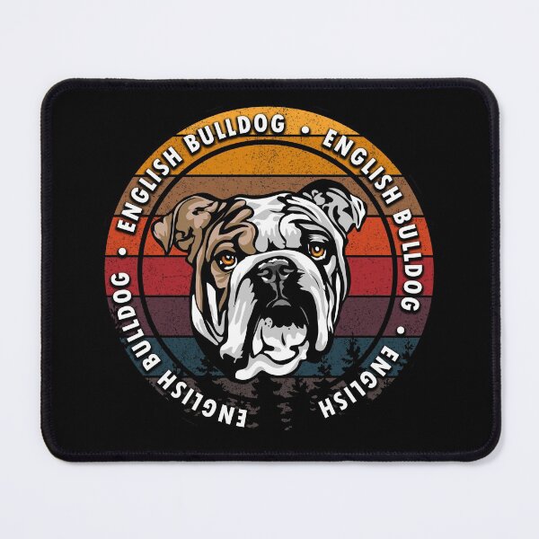 Item preview, English Bulldog distressed sunset retro dog face design designed and sold by SamRVstore.