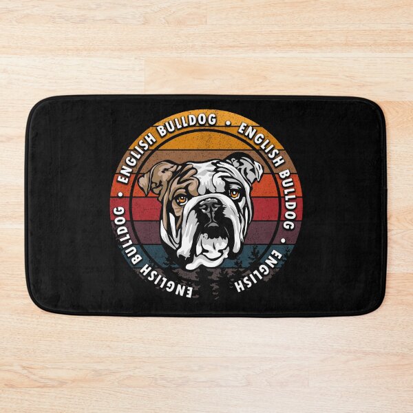 Item preview, English Bulldog distressed sunset retro dog face design designed and sold by SamRVstore.