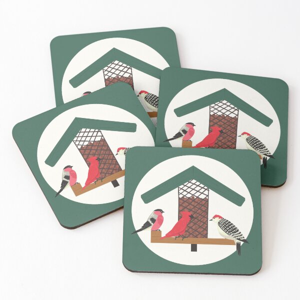 Item preview, Backyard Birds Eating Birdseed at Birdfeeder designed and sold by Cardinal Designs.