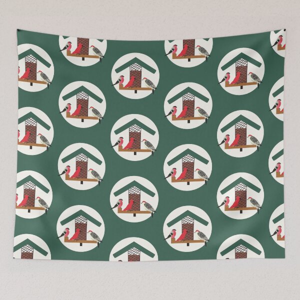 Item preview, Backyard Birds Eating Birdseed at Birdfeeder designed and sold by Cardinal Designs.