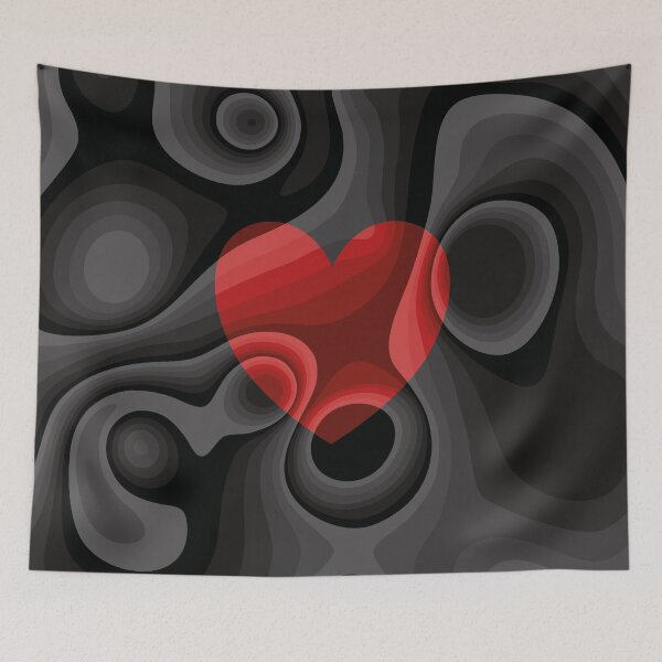 Item preview, Red, black and white heart marble designed and sold by Captain Chromatic.