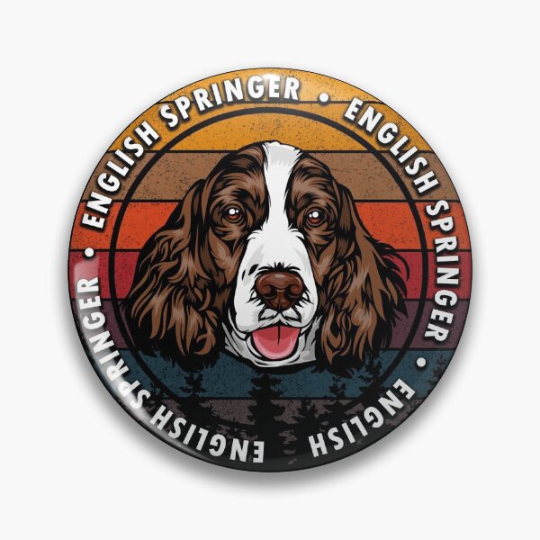 Item preview, English Springer distressed sunset retro dog face design designed and sold by SamRVstore.