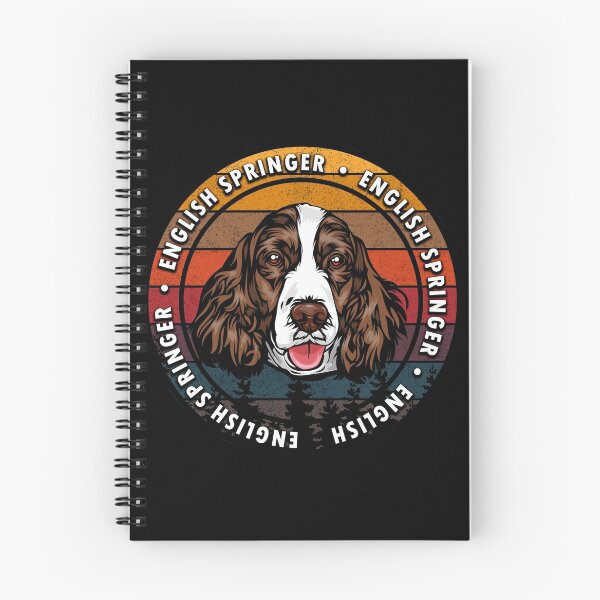 Item preview, English Springer distressed sunset retro dog face design designed and sold by SamRVstore.