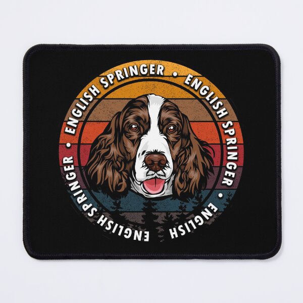 Item preview, English Springer distressed sunset retro dog face design designed and sold by SamRVstore.