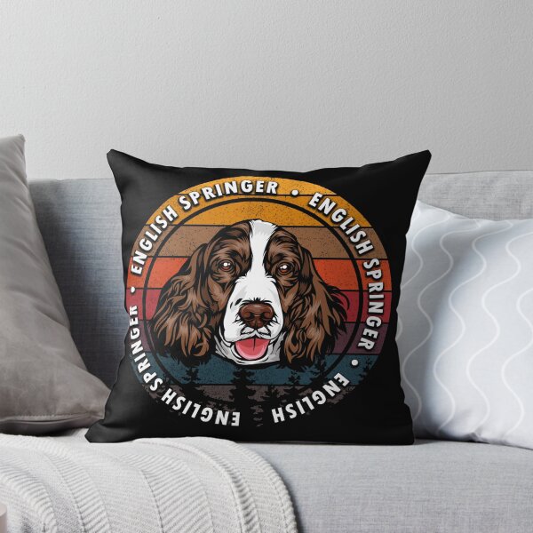 Item preview, English Springer distressed sunset retro dog face design designed and sold by SamRVstore.