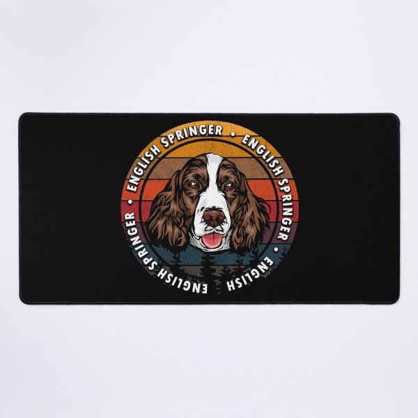 Item preview, English Springer distressed sunset retro dog face design designed and sold by SamRVstore.
