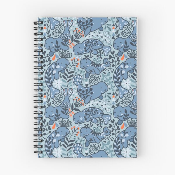Item preview, Cute floral wild animals manatee illustration.  designed and sold by kostolom3000.