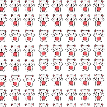 Artwork thumbnail, Cute Hug Panda Pattern Design by Fatbread
