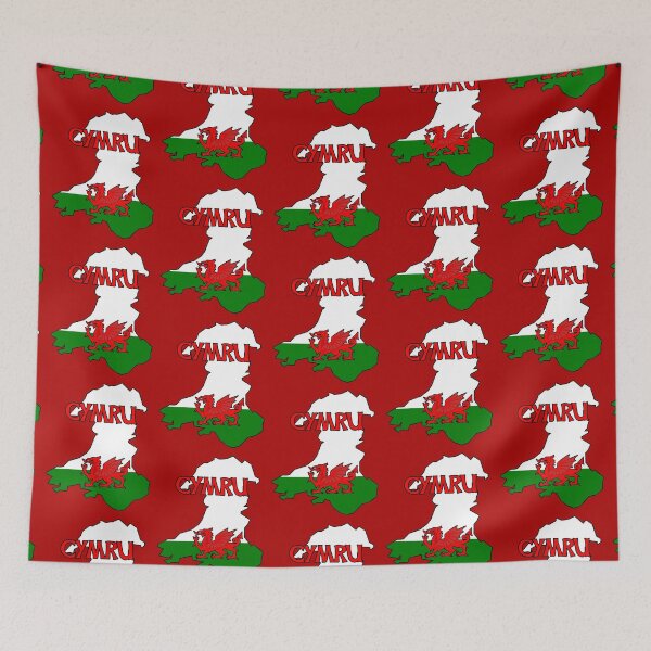 Item preview, CYMRU Wales map patriotic Welsh dragon (y Ddraig Goch) designed and sold by SolidEarthArt.