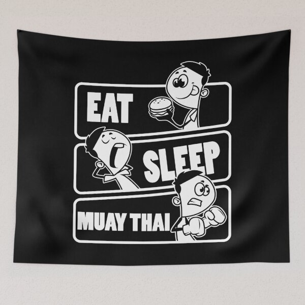 Item preview, Eat Sleep Muay Thai - Boxer Fighter Hobby Gift graphic designed and sold by theodoros20.