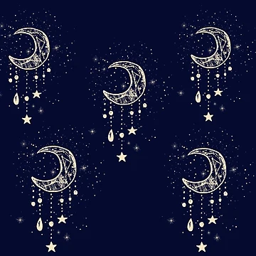 Artwork thumbnail, Moon Stars Pattern Design by Fatbread