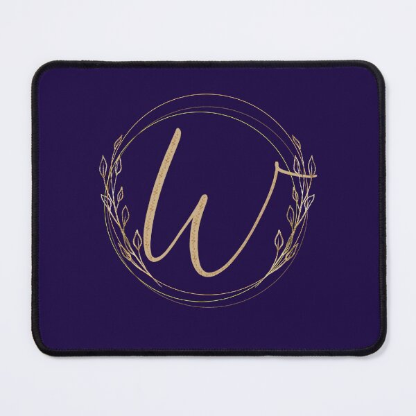 Item preview,  Letter W - Gold Leaves on blue background designed and sold by Rionda.