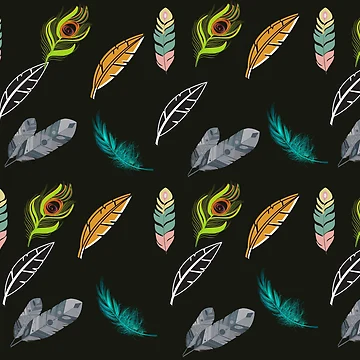 Artwork thumbnail, Feather Boho Pattern Design by Fatbread