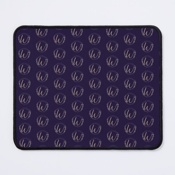 Item preview, Letter W - Gold Leaves blue - pattern designed and sold by Rionda.