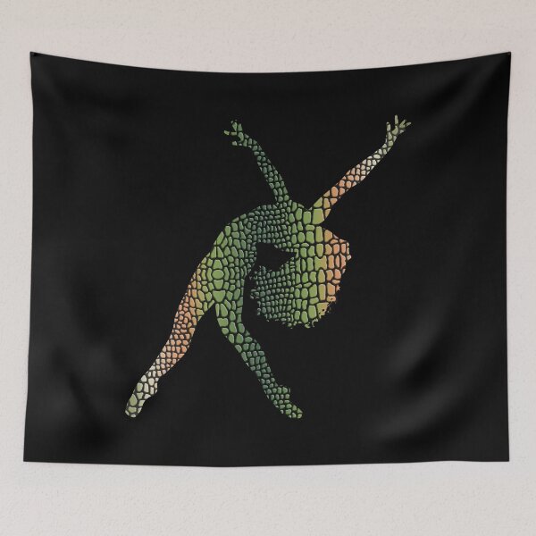 Item preview, LYRICAL BALLET - SNAKE LIZARD REPTILE TEXTURE - BALLERINA SILHOUETTE designed and sold by KoolDsignsDANCE.