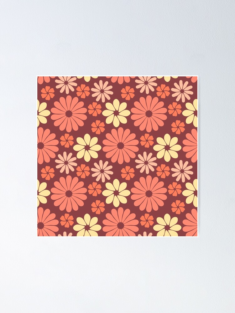 Thumbnail 1 of 3, Poster, Flower pattern, mauve background designed and sold by NatTyler.