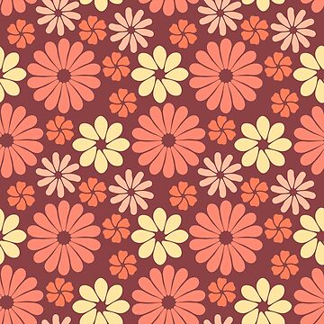 Artwork thumbnail, Flower pattern, mauve background by NatTyler