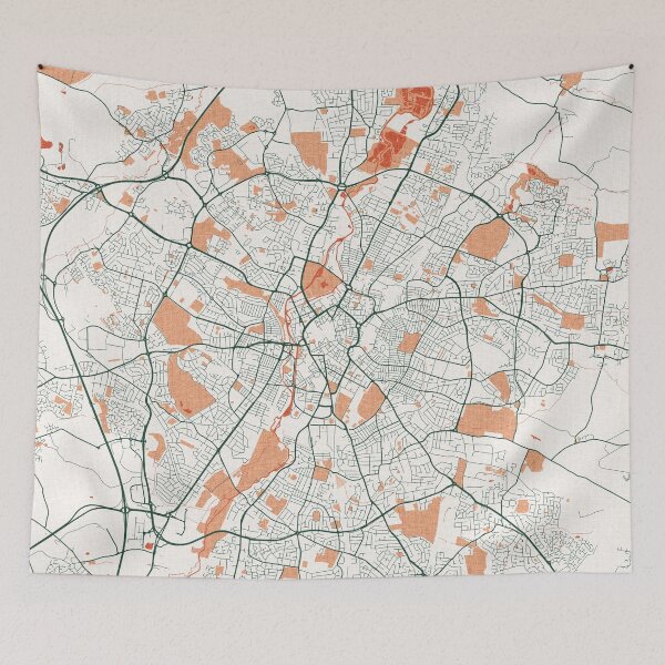 Item preview, Leicester City Map of England - Bohemian designed and sold by deMAP.