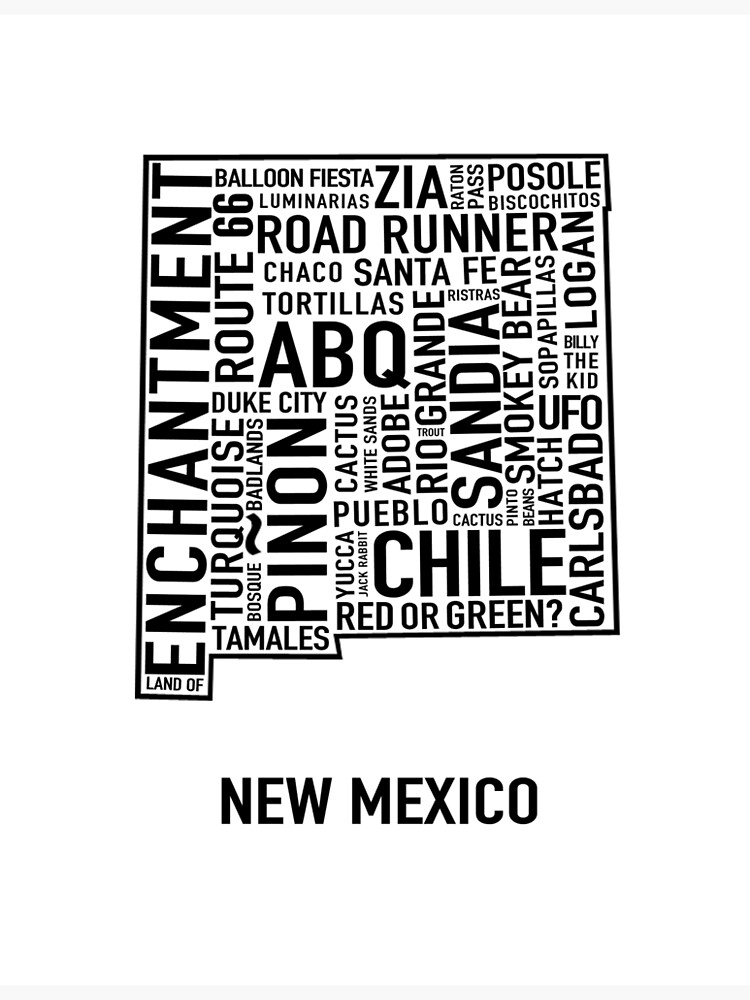 "New Mexico Word Art" Poster for Sale by sarahschloem Redbubble