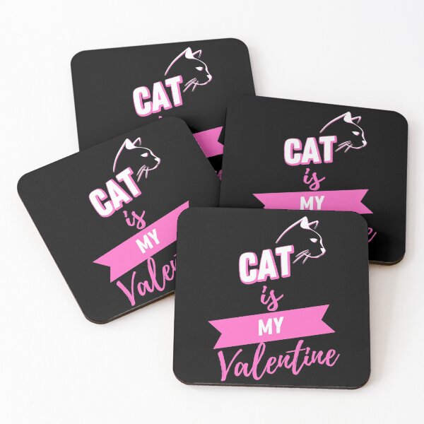 Item preview, Valentines Day Couples Matching Valentine Fun | Cat Is My Valentine Pink And Black designed and sold by Rainbows Rock.