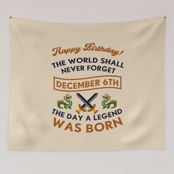 Item preview, December 6th The Day A Legend Was Born Dragons And Swords Design (Dark) designed and sold by Graograman.