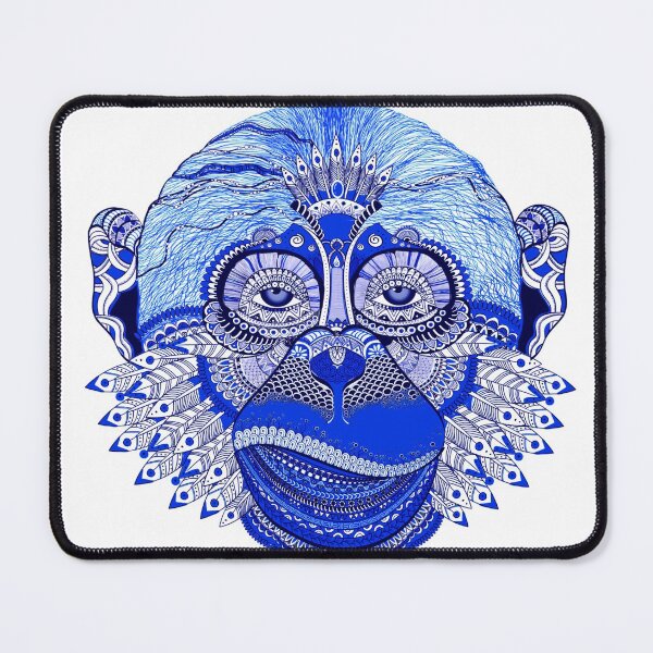 Item preview, MONKEY COLLECTION BLUE GREEN INDIE FEATHER designed and sold by Bebichic.
