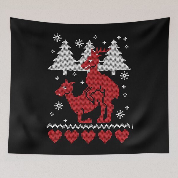 Item preview, Ugly Christmas Reindeer Crew Neck Xmas Tee Funny designed and sold by PhilzaMerch.