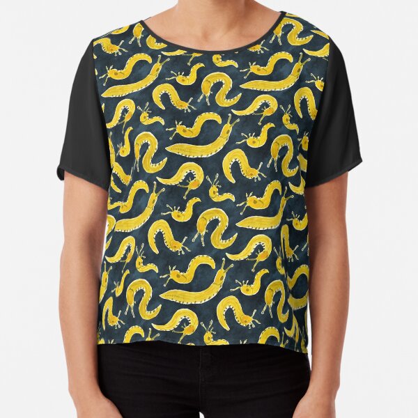 SLUG PARTY Banana Slug Print Chiffon Top