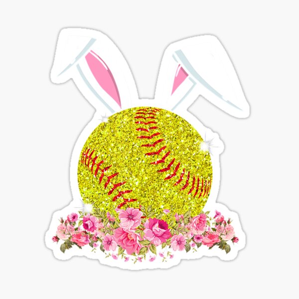 "Softball Easter Bunny Rabbit Sports Lover Sticker" Sticker for Sale by