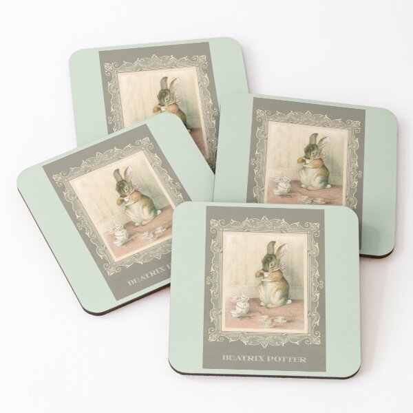 Item preview, Beatrix Potter Rabbit Tea Party Book Cover Illustration  designed and sold by Pinkmagenta.