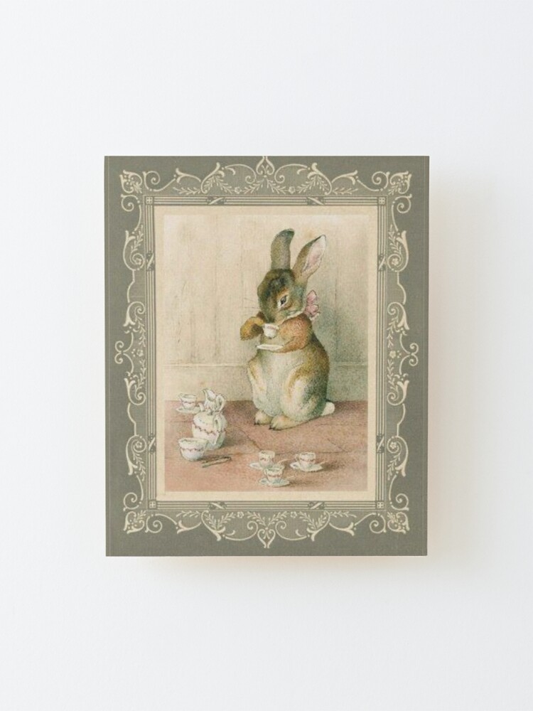 Beatrix Potter Rabbit Tea Party Book Cover Illustration | Mounted Print