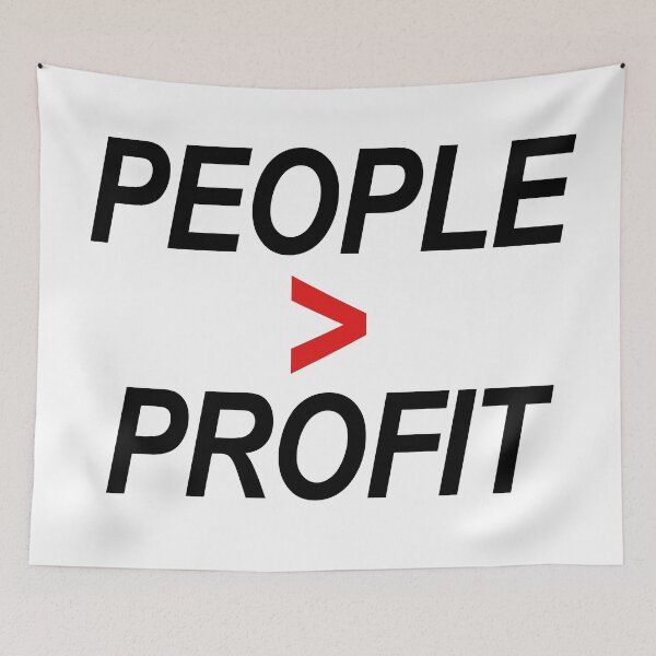 Item preview, People over Profit Antiwork Slogan designed and sold by voltzandvoices.