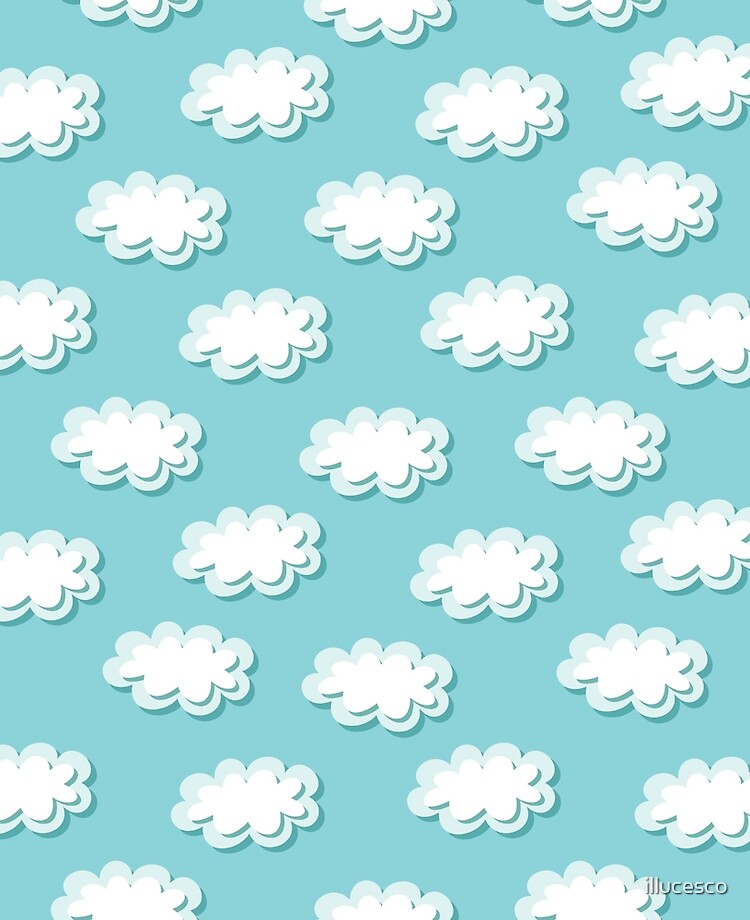 Simple clouds pattern. Seamless cute background. Kids wallpaper.