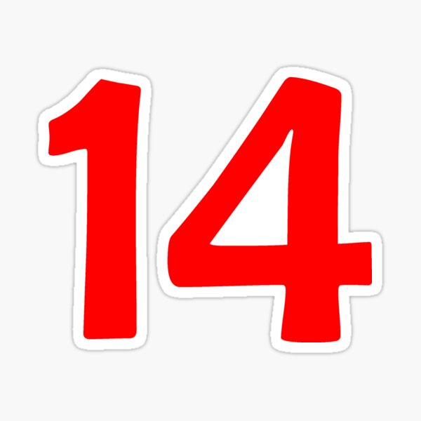 Item preview, number fourteen (14) red designed and sold by roartstreet.