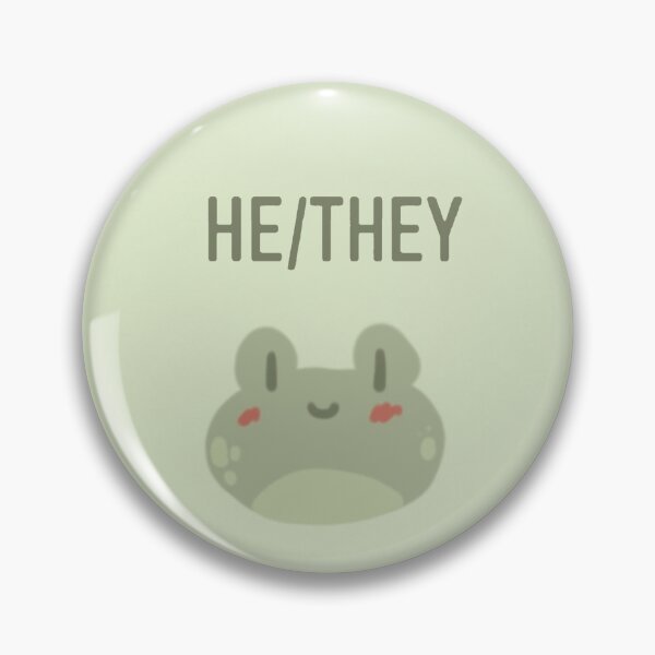 Item preview, he/they pronouns frog designed and sold by leah - phrogfaery<3.