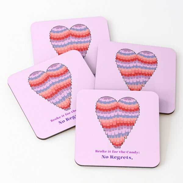 Item preview, Pinata Heart: Broke it for the Candy: No Regrets. (on pink and gray) designed and sold by GagiTees.