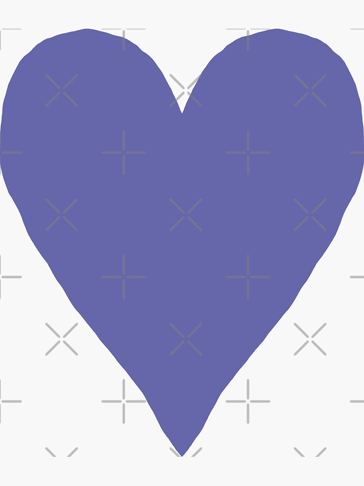 "Pantone Color of the Year 2022 Very Peri Periwinkle Blue Heart" Sticker for Sale by ellenhenry