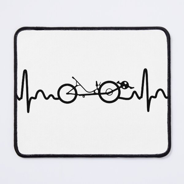 Item preview, recumbent bike heartbeat/ recumbent cyclist gift idea / recumbent lover present designed and sold by anodyle.