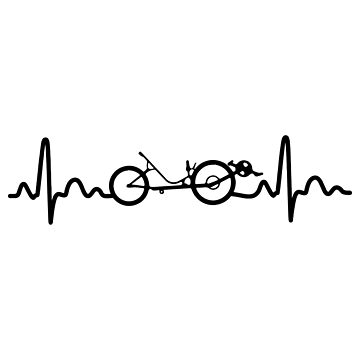 Artwork thumbnail, recumbent bike heartbeat/ recumbent cyclist gift idea / recumbent lover present by anodyle