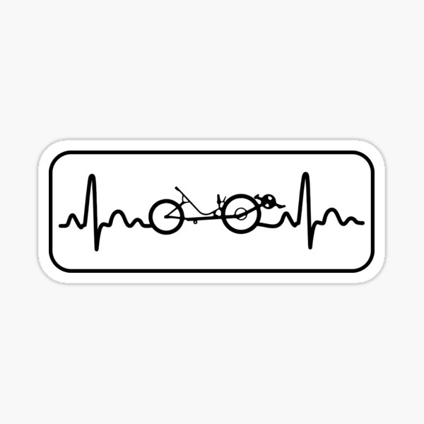 Item preview, recumbent bike heartbeat/ recumbent cyclist gift idea / recumbent lover present designed and sold by anodyle.