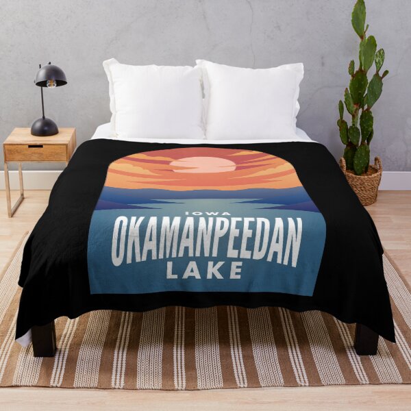 Item preview, Okamanpeedan Lake IA Retro Sunset designed and sold by HalpinDesign.