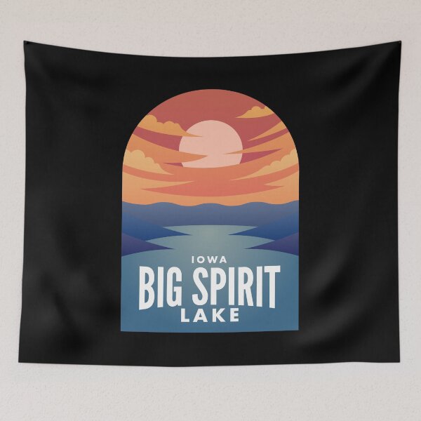 Artikelvorschau, Big Spirit Lake IA Retro Sunset entworfen und verkauft von HalpinDesign.
