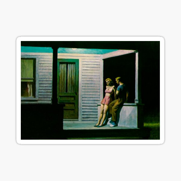 Summer evening by Edward Hopper Sticker