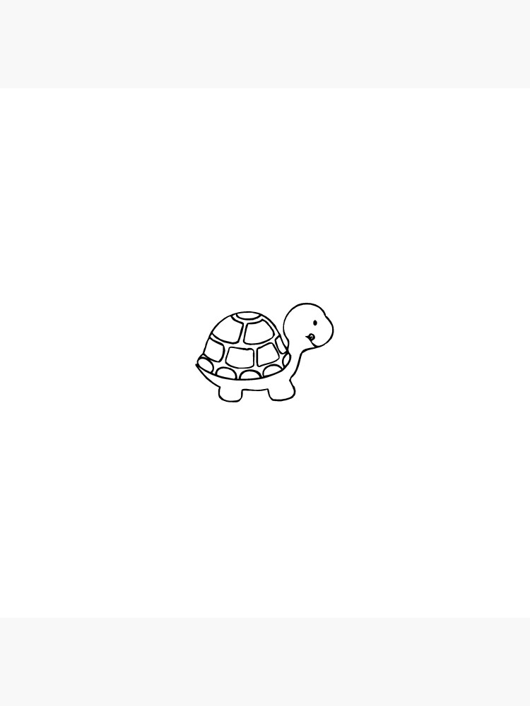 Lámina rígida «Tortuga de dibujos animados blanco y negro» de huddo321 |  Redbubble