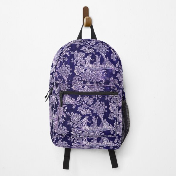 Item preview, ANTIQUE FLORAL FRENCH PATTERN,PASTORAL SCENE,BLUE WHITE FLOWERS AND LEAVES designed and sold by BulganLumini.