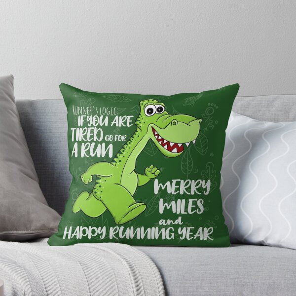 Item preview, Merry Miles and Happy Running Year - funny dino running christmas new year greeting designed and sold by asprse.