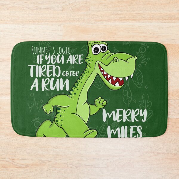 Item preview, Merry Miles and Happy Running Year - funny dino running christmas new year greeting designed and sold by asprse.